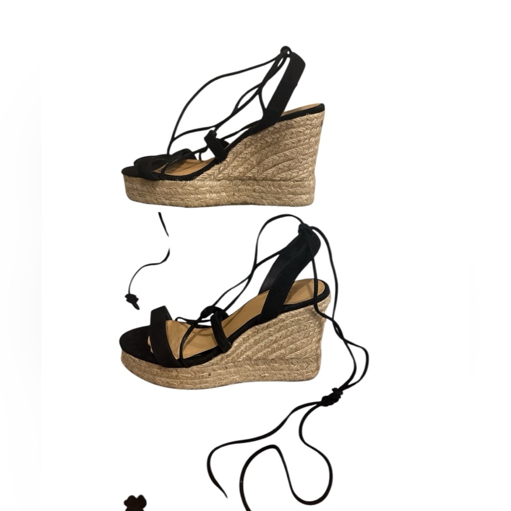 Castaner | Berta Black and Tan Wedge Espadrilles